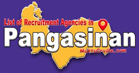 Pangasinan Recruitment Agencies for Jobs Abroad .